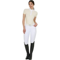 Produktbild von Equestro Damen Turnierpolo Reitshirt aus Baumwolle Weiß Größe S