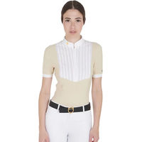 Produktbild von Equestro Damenreiterpolo aus Baumwolle Beige Größe L