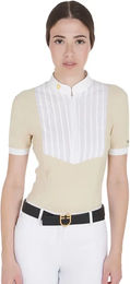Produktbild von Equestro Damenreiterpolo aus Baumwolle Beige XS