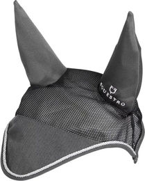 Produktbild von Equestro Diamond Fliegenhaube für Pferde aus Baumwolle in Grau oder Schwarz