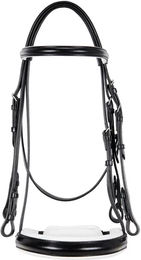 Produktbild von Equestro Dressage+ Trense aus Leder für Ponys in Schwarz