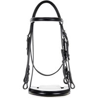 Produktbild von Equestro Dressage+ Trense aus Leder für Ponys in Schwarz