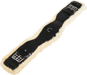 Produktbild von Equestro Dressurgurt Modello Gisele New aus Schafsfell und Leder in Schwarz
