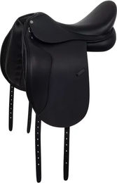 Produktbild von Equestro Dressursattel für Pferde aus Leder mit abnehmbaren Kissen in Schwarz