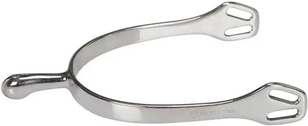Equestro Eisen-Sporn mit glattem Rollen-Hahn aus Edelstahl Silber 30mm – Bild 1 von 1