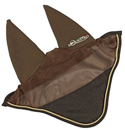 Produktbild von Equestro Elastische Ohrringe für Warmblut Pferde in Braun aus Baumwolle