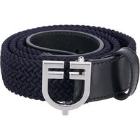 Produktbild von Equestro Elastischer Damen Gürtel mit Lederlogo-Schließe in Blau 80 cm