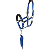Produktbild von Equestro Ergonomic Lani New Set aus Halfter und Longiergurt für Pferde aus Biothane in Blau