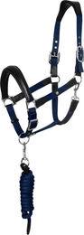 Produktbild von Equestro Ergonomic Lani New Set aus Halfter und Longiergurt für Pferde aus Biothane in Blau