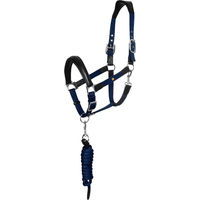 Produktbild von Equestro Ergonomic Lani New Set aus Halfter und Longiergurt für Pferde aus Biothane in Blau