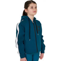 Produktbild von Equestro Fleecejacke für Mädchen mit Kapuze und Reißverschluss aus Baumwolle Blau Größe 8 Jahre