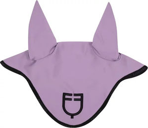 Equestro Fliegenhaube aus technischem Stoff in Lila/Schwarz mit Logo – Bild 1 von 2