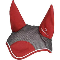 Produktbild von Equestro Fliegenhaube für Pferde aus Baumwolle mit weißem Zierband