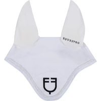Produktbild von Equestro Fliegenhaube für Pferde mit Zugband Modell Full Weiß
