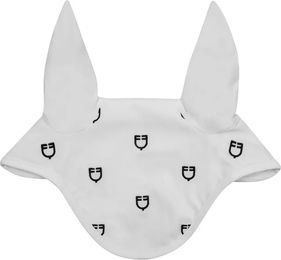 Produktbild von Equestro Fliegenhaube für Pferde White Line Edition mit Multilogos in Weiß