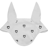 Produktbild von Equestro Fliegenhaube für Pferde White Line Edition mit Multilogos in Weiß