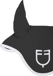 Produktbild von Equestro Fliegenhaube für Pferde White Line Technik Edition Schwarz