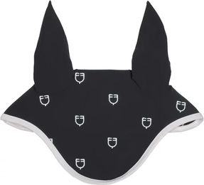 Produktbild von Equestro Fliegenhaube für Pferde White Line Technik Edition Schwarz