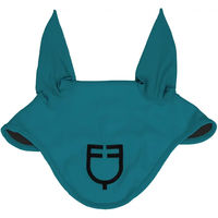 Produktbild von Equestro Fliegenhaube für Ponys aus Stoff in Grün und Türkis