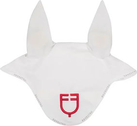 Produktbild von Equestro Fliegenhaube für Ponys in Rot-Weiß