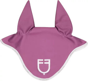 Produktbild von Equestro Fliegenhaube für Ponys mit GP Con Logo in Rosa und Lila