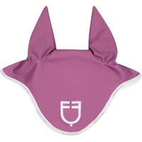 Produktbild von Equestro Fliegenhaube für Ponys mit GP Con Logo in Rosa und Lila