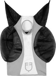 Produktbild von Equestro Fliegenmaske aus Lycra für Pferde in Grau oder Schwarz Größe S