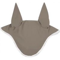 Produktbild von Equestro Fliegenmütze für Pferde aus Stoff in Braun und Taupe
