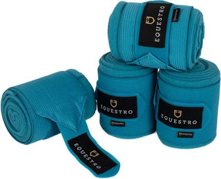 Produktbild von Equestro Gamaschen aus Fleece für Pferde 4er Set Blau Türkis