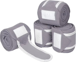 Produktbild von Equestro Gamaschen aus Fleece für Pferde Grau 4er Pack