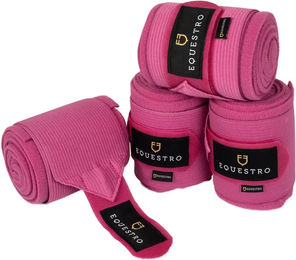 Produktbild von Equestro Gamaschen aus Fleece für Pferde in Rosa 4er Pack