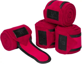 Produktbild von Equestro Gamaschen aus Fleece für Pferde in Rot 4er Pack