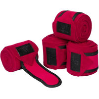 Produktbild von Equestro Gamaschen aus Fleece für Pferde in Rot 4er Pack
