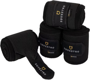 Produktbild von Equestro Gamaschen aus Fleece für Pferde Schwarz 4er Pack