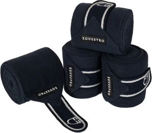 Produktbild von Equestro Gamaschen aus Fleece mit gesticktem Logo für Ponys im 4er-Set