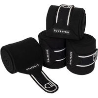 Produktbild von Equestro Gamaschen aus Fleece mit gesticktem Logo Schwarz Größe M 4er Pack