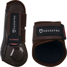 Produktbild von Equestro Gamaschen für junge Pferde mit Fesselkopfschutz aus Neopren in Braun