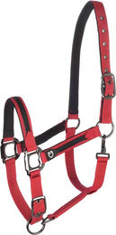 Produktbild von Equestro Halfter und Führleine für Pferde aus Nylon in Schwarz oder Rot