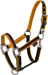 Produktbild von Equestro Halfter und Führleine für Pferde aus Nylon in Schwarz und Gelb