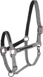 Produktbild von Equestro Halfter und Führleine für Pferde aus Nylon in Schwarz und Grau