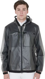 Produktbild von Equestro Herren Reitjacke mit Kapuze wasserdicht grau
