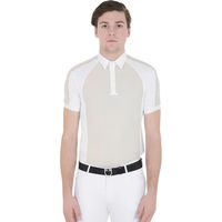 Produktbild von Equestro Herren Reitshirt Slim Fit Turnierpolo aus Baumwolle Beige Größe L