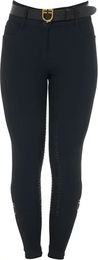 Equestro High Waist Vollgrip Reithose Damen Schwarz – Bild 1 von 3