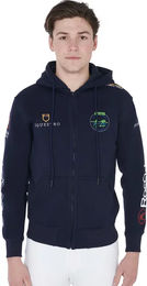 Produktbild von Equestro Hoodie Multilogo Sweatshirt für Herren aus Baumwolle Blau Größe L