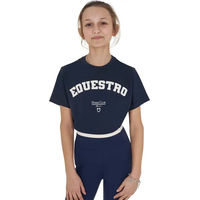 Produktbild von Equestro Horse Club T-Shirt aus Baumwolle für Kinder in Blau Grösse 12 Jahre