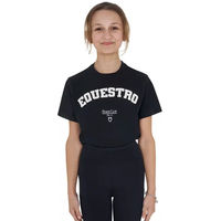 Produktbild von Equestro Horse Club T-Shirt aus Baumwolle für Kinder in Schwarz Größe 12 Jahre