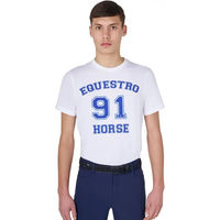 Produktbild von Equestro Horse Club T-Shirt für Herren aus Baumwolle Weiß XXL