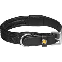 Produktbild von Equestro Hundehalsband aus Leder in Schwarz oder Gelb Größe S
