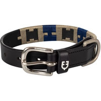 Produktbild von Equestro Hundehalsband aus Leder mit geometrischem Muster Polo H Schwarz Bunt 25 cm