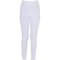 Produktbild von Equestro Hybrid Full Grip Reitlegging für Mädchen mit Silikon Grip in Weiß 8 Jahre